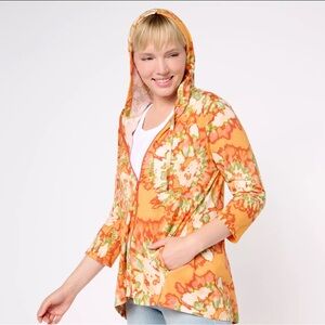 New LOGO by Lori Goldstein Tie-Dye Cotton Modal Hoodie